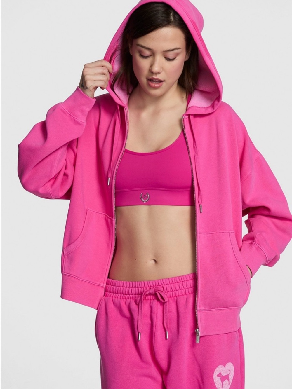VS PINK Campus Full Zip Hoodie NWT M
